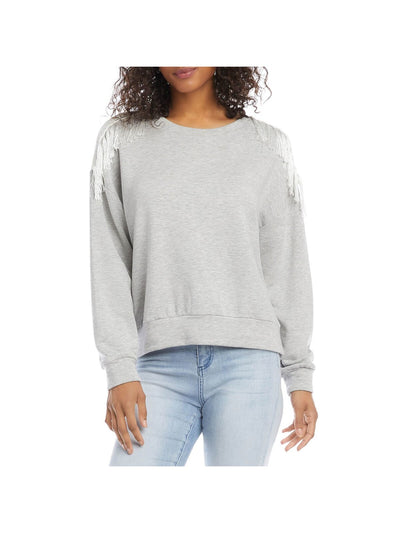 KAREN KANE Womens Gray Stretch Heather Sweatshirt L