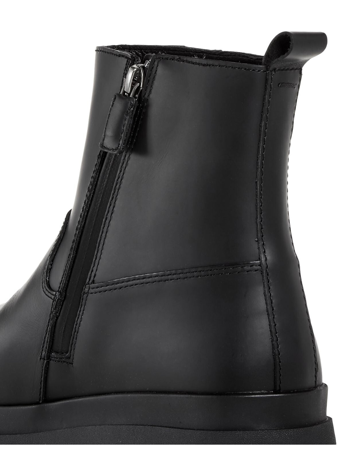 EILEEN FISHER Womens Black Rain Water Resistant Treaded Floyd Round Toe Block Heel Zip-Up Leather Booties M