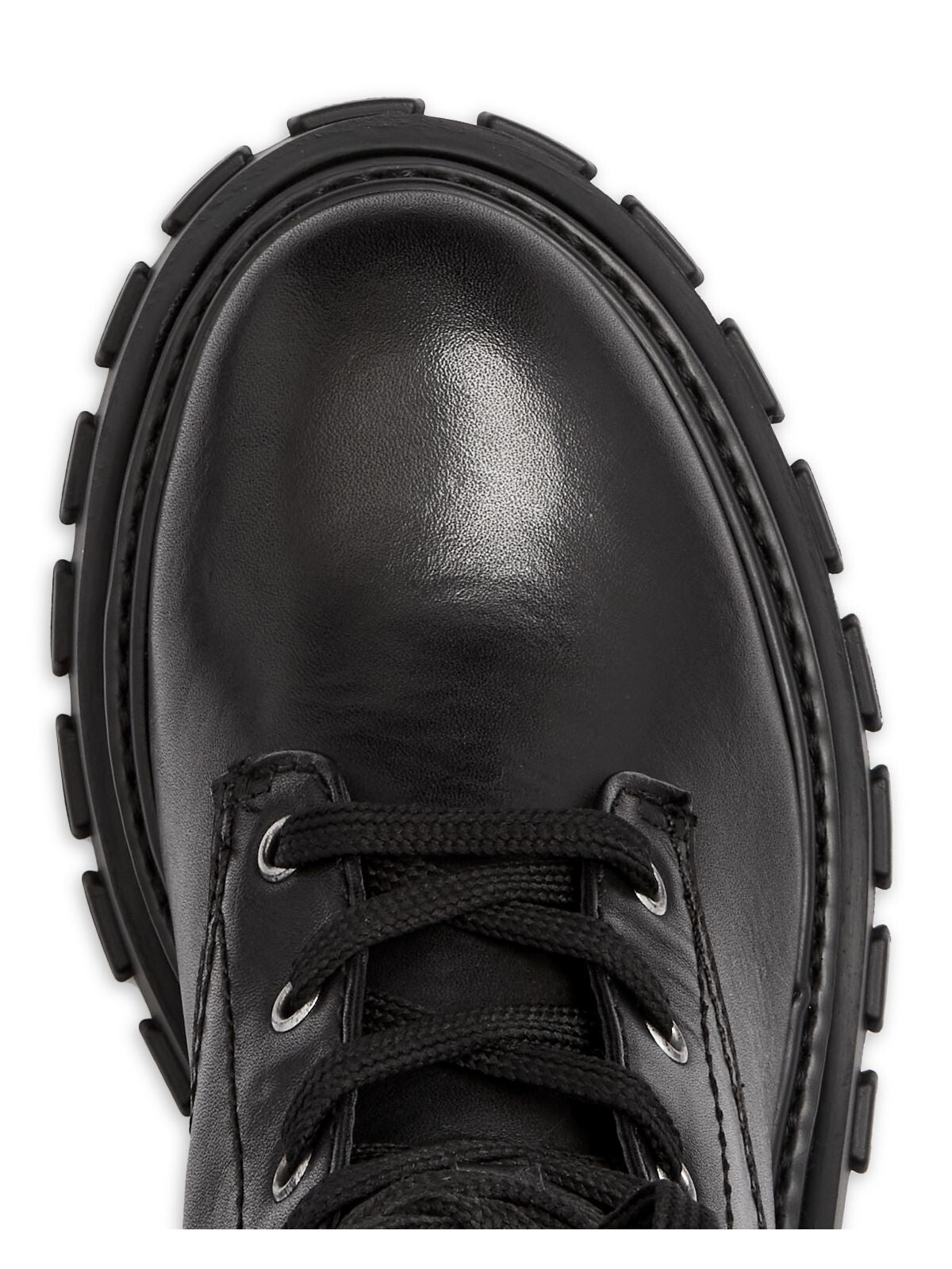 SCHUTZ Womens Black Logo Lug Sole Comfort Orly Round Toe Block Heel Lace-Up Leather Combat Boots 9.5 B
