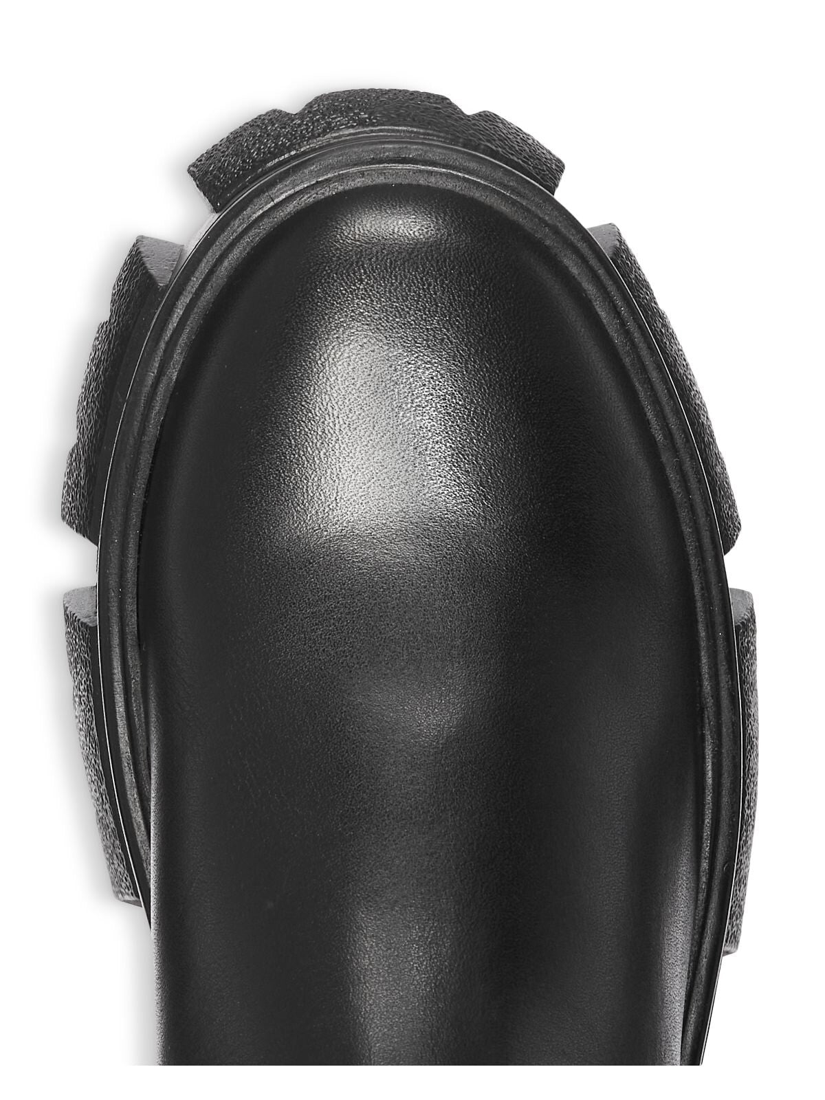 AQUA Womens Black 1-1/2" Platform Pull Tab Goring Comfort Trixy Round Toe Leather Combat Boots 6 M