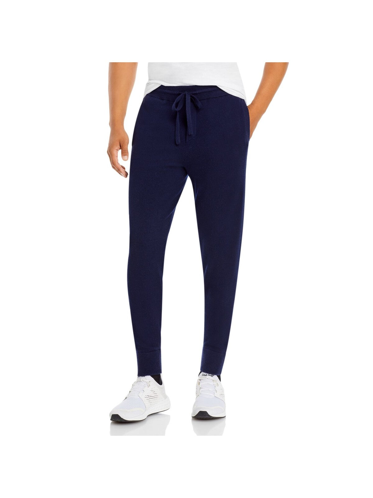 THE MENS STORE Mens Navy Drawstring, Wool Blend Joggers M