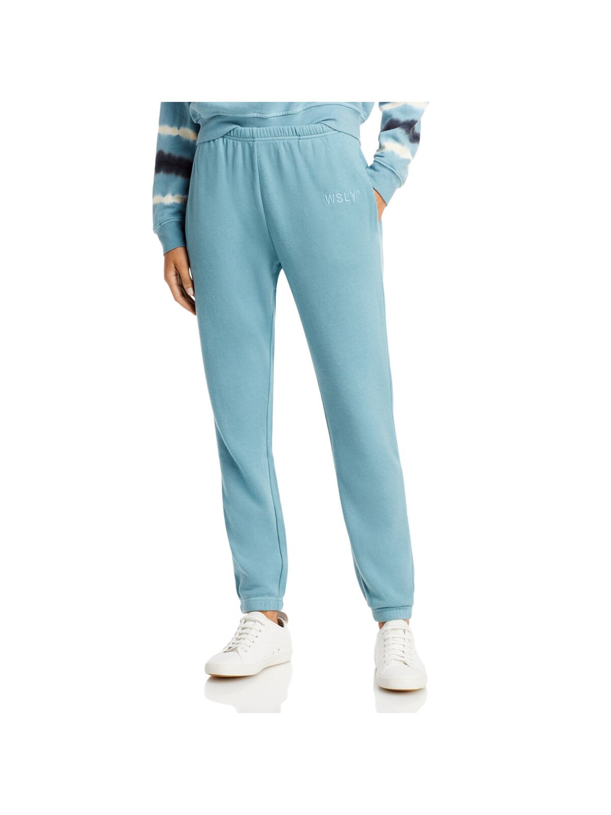 WSLY Womens Light Blue Stretch Pocketed Drawstring Jogger Elastic Waist Lounge Pants S