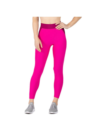 HEROINE SPORT Womens Pink Stretch Color Block Skinny Leggings M