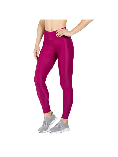 HEROINE SPORT Womens Purple Stretch Moisture Wicking 4 Waistband Compressive Active Wear High Waist Leggings XS