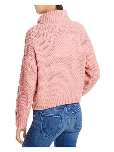 CLICHE' Womens Pink Long Sleeve Turtle Neck Sweater S