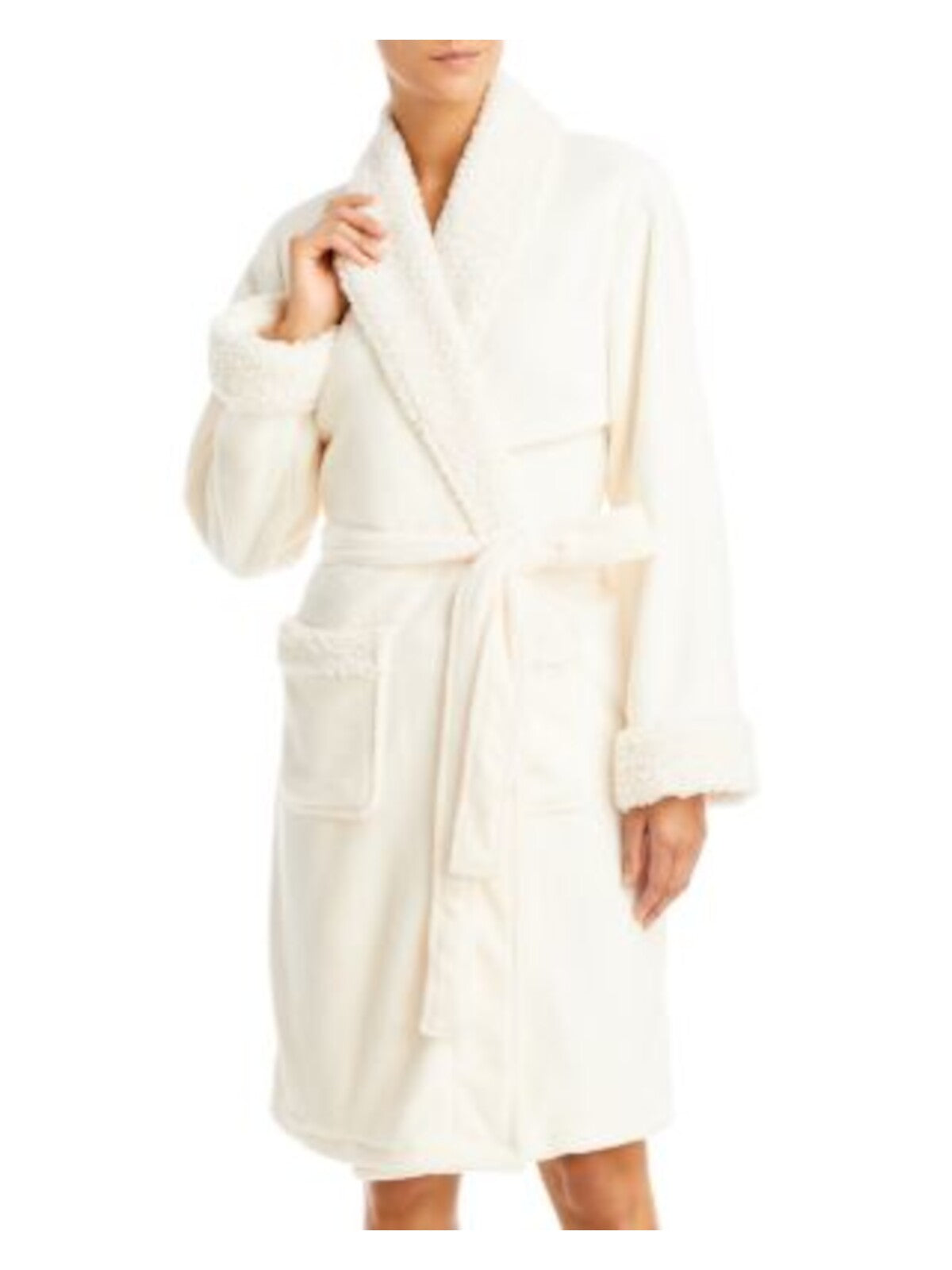 HUDSON PARK COLLECTION Intimates Beige Pocketed Robe S\M