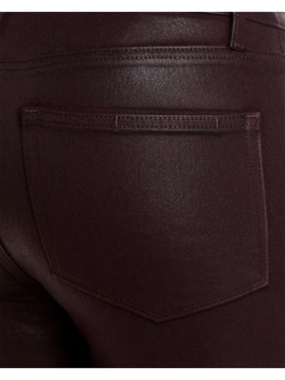 PAIGE Womens Burgundy Zippered Pocketed Skinny Jeans