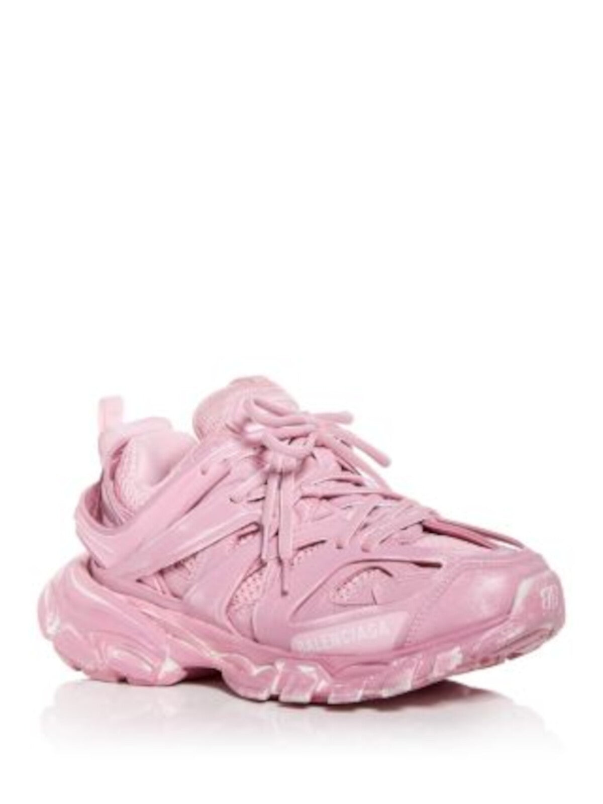 BALENCIAGA Womens Pink Distressed Breathable Track Round Toe Lace-Up Athletic Sneakers Shoes 7