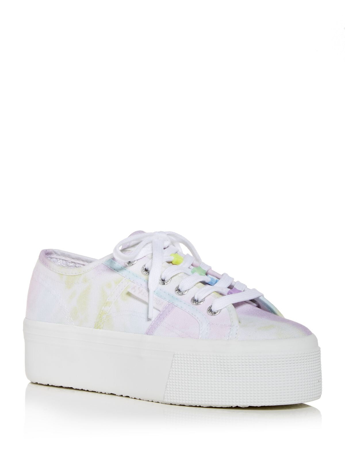 SUPERGA Womens Purple Tie Dye Comfort Tie Dye Bead Round Toe Platform Lace-Up Sneakers 8.5