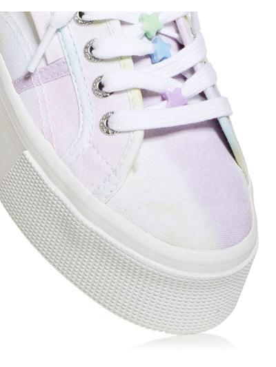 SUPERGA Womens Purple Tie Dye Comfort Tie Dye Bead Round Toe Platform Lace-Up Sneakers Shoes