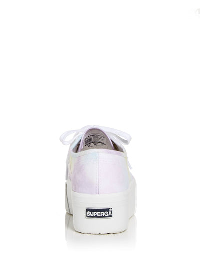 SUPERGA Womens Purple Tie Dye Comfort Tie Dye Bead Round Toe Platform Lace-Up Sneakers 8.5