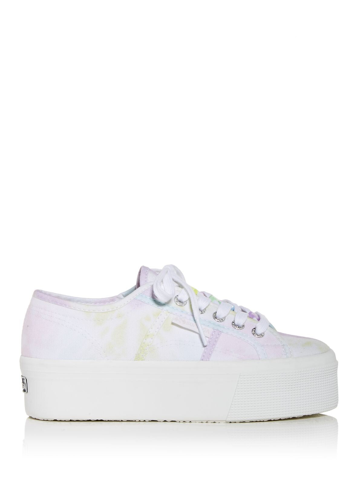 SUPERGA Womens Purple Tie Dye Comfort Tie Dye Bead Round Toe Platform Lace-Up Sneakers Shoes 39.5