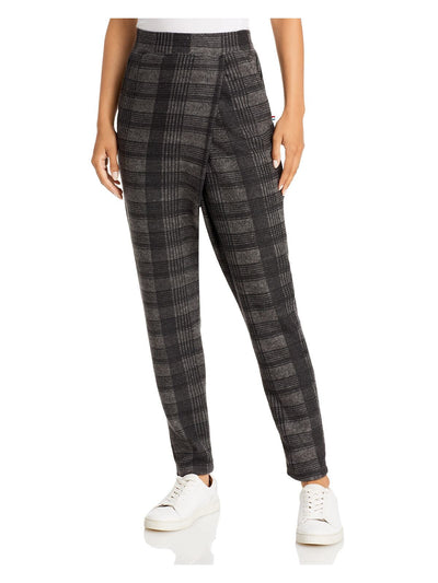 SOL ANGELES Womens Gray Fleece Pocketed Pleated Pull On Plaid Pants S