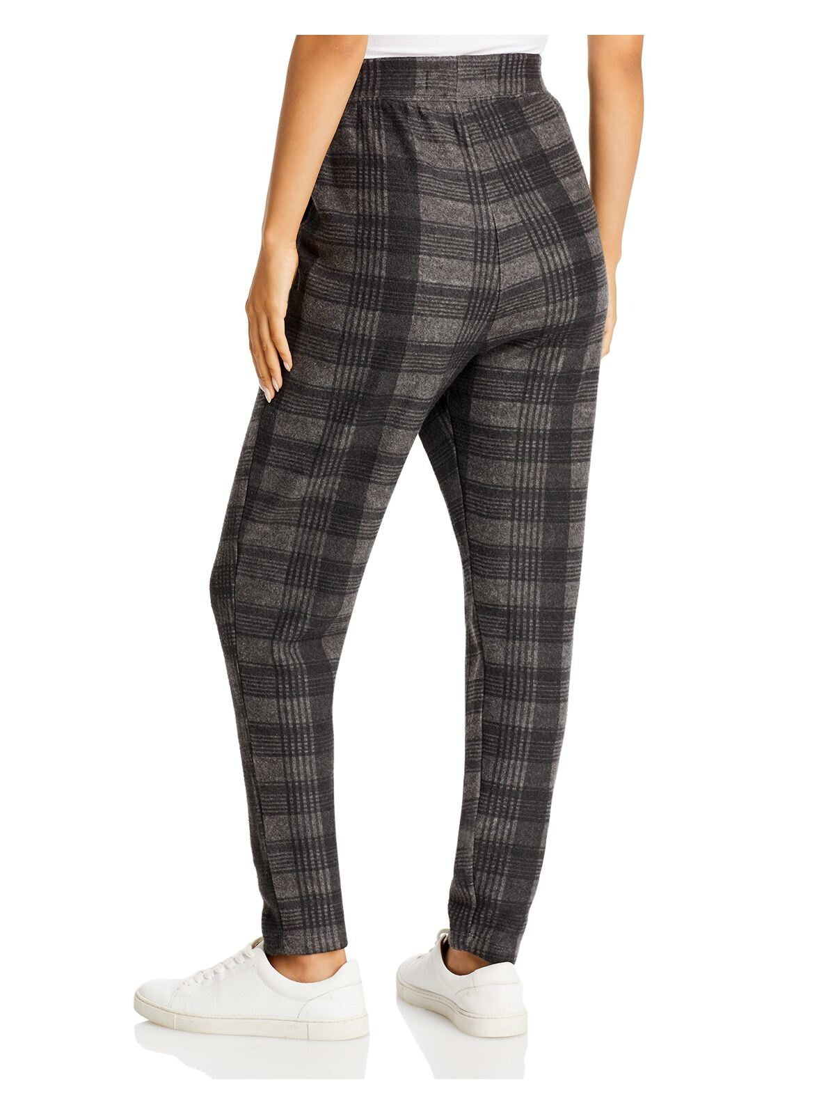 SOL ANGELES Womens Gray Fleece Pocketed Pleated Pull On Plaid Pants S