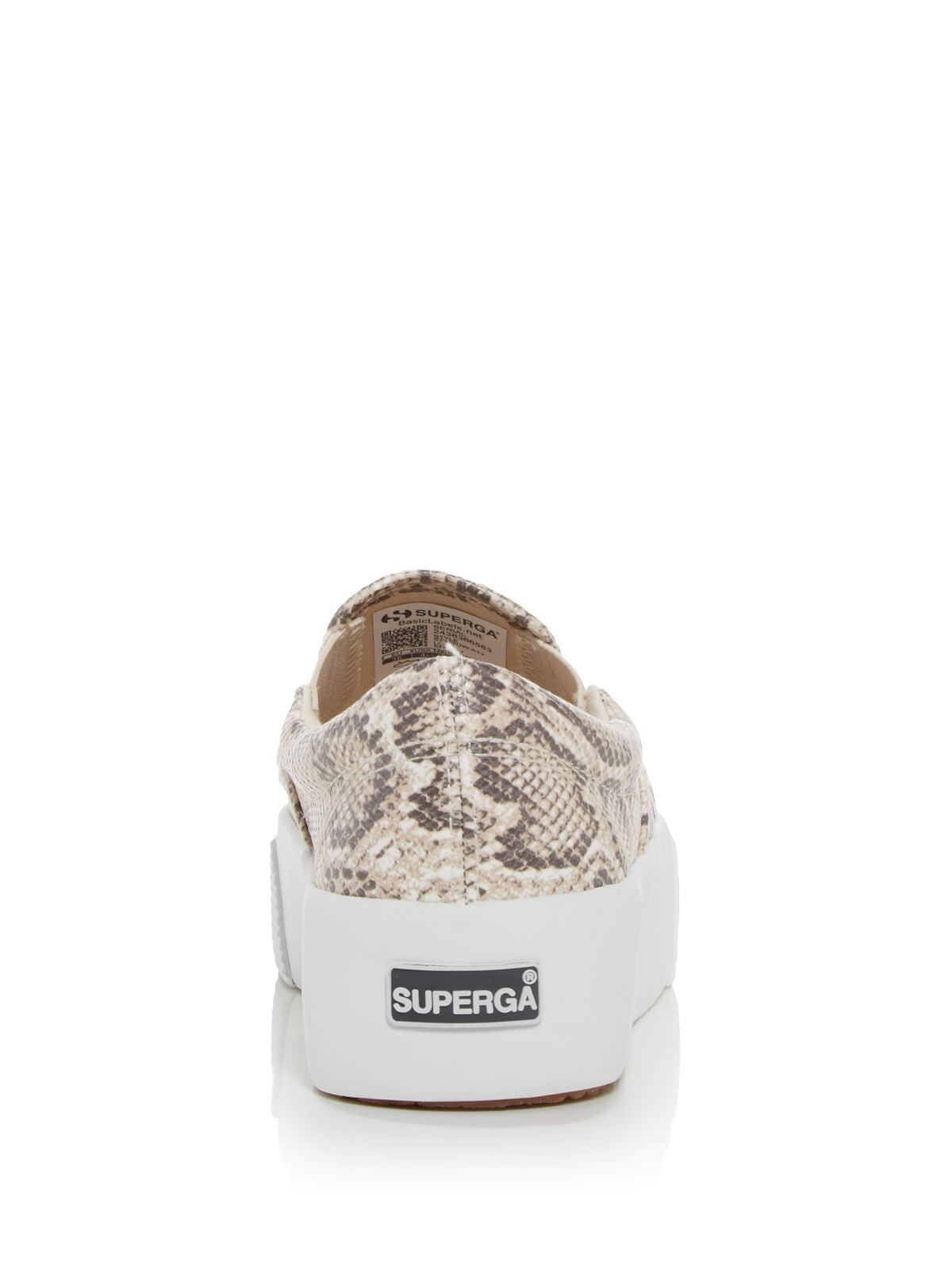 SUPERGA Womens Beige Snake Goring Logo 2306 Round Toe Platform Slip On Sneakers Shoes 36