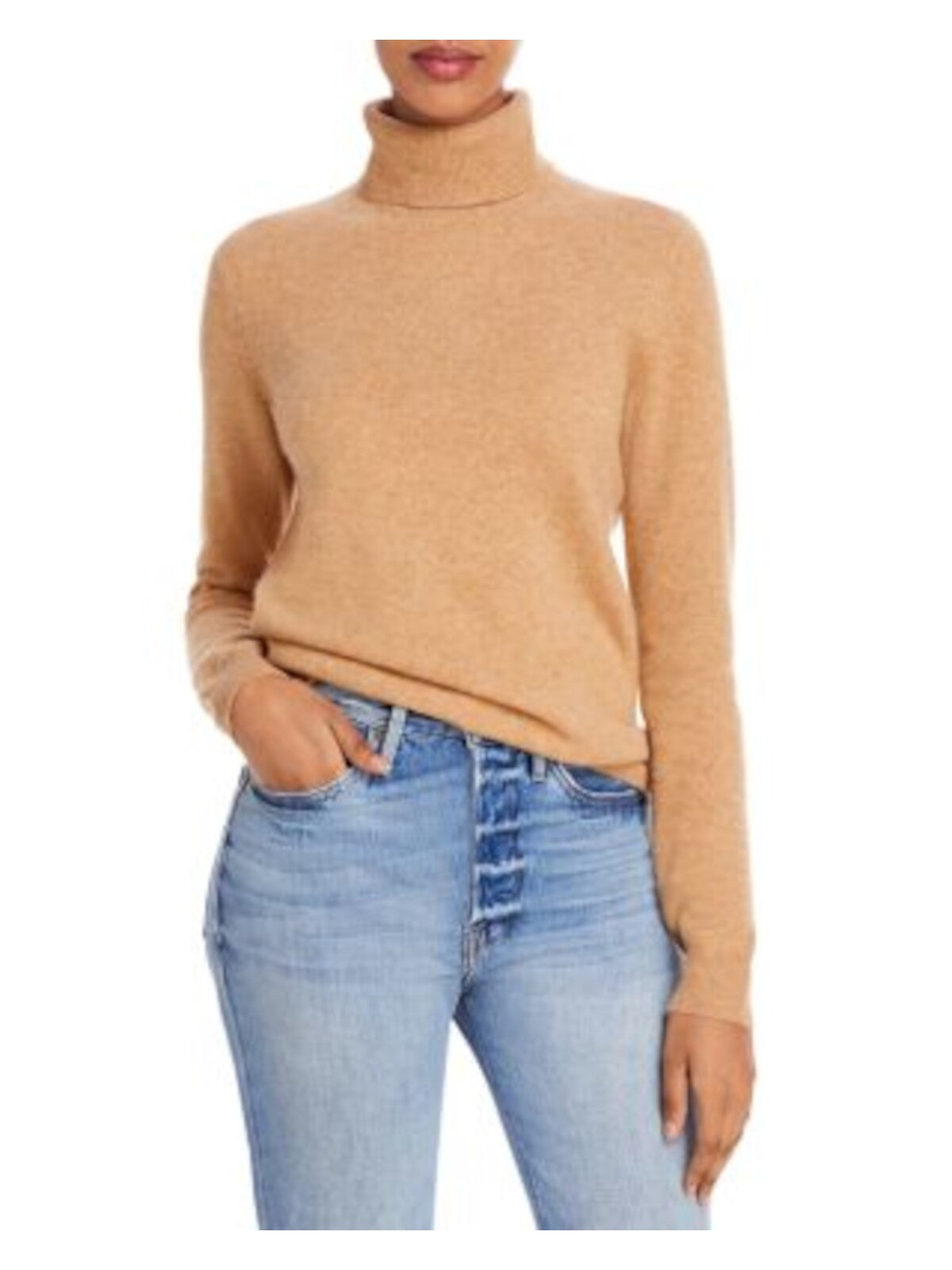 C Womens Beige Long Sleeve Turtle Neck Sweater XL
