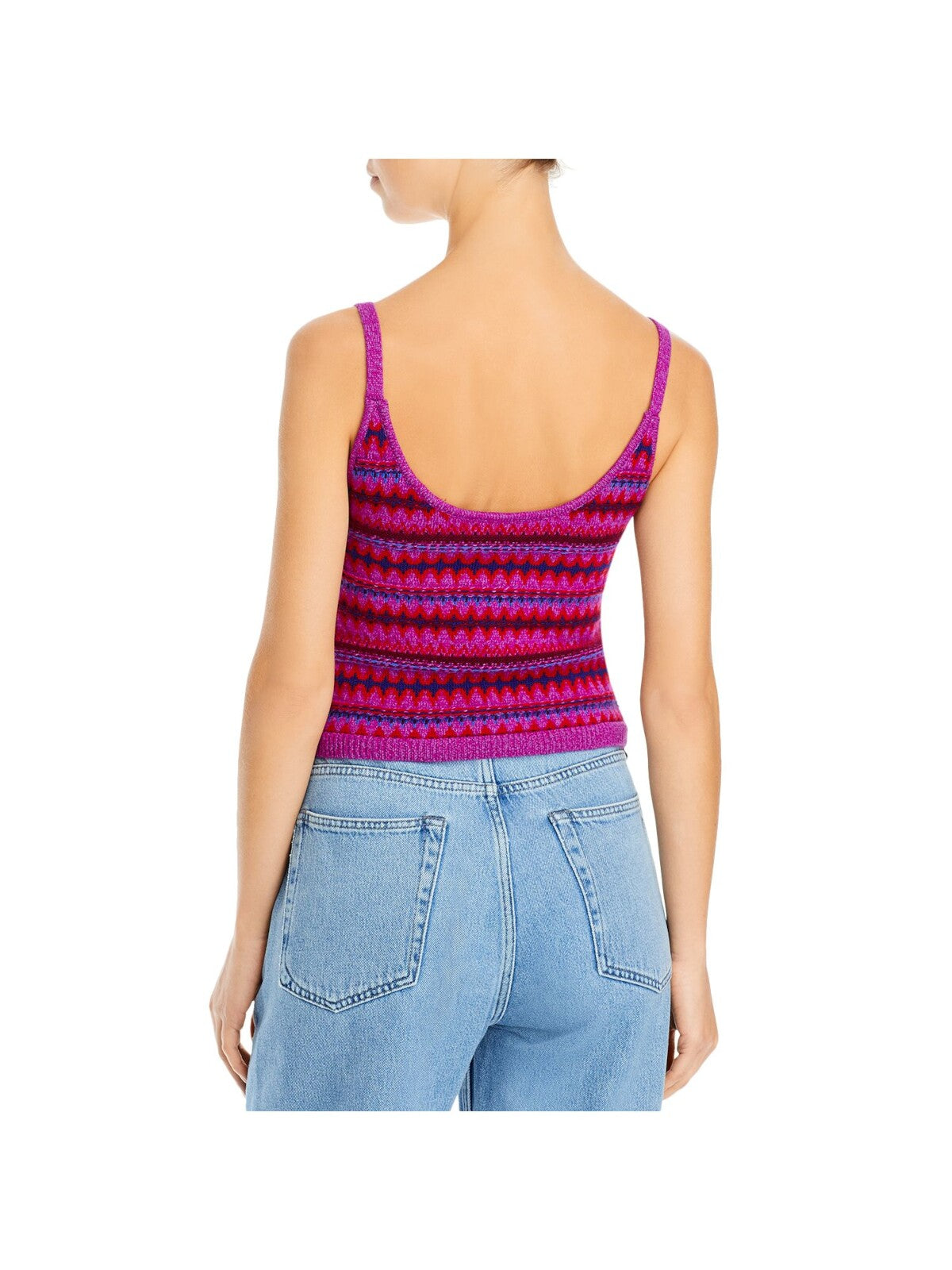 RAG & BONE Womens Purple Stretch Spaghetti Strap V Neck Cami Sweater XS