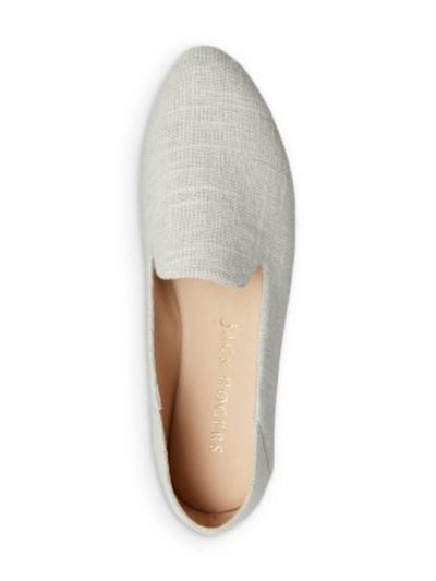 JACK ROGERS Womens Ivory Mixed Media Collapsible Back Padded Audrey Almond Toe Slip On Espadrille Shoes 8 M