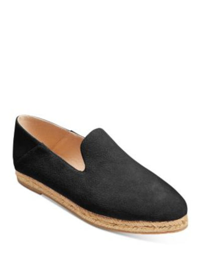 JACK ROGERS Womens Black Notched Padded Audrey Almond Toe Slip On Leather Espadrille Shoes 7.5 M