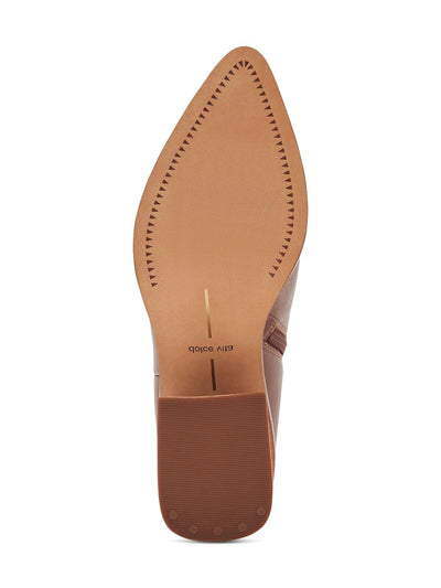 DOLCE VITA Womens Brown Padded Tasseled Terrie Round Toe Block Heel Slip On Leather Pumps Shoes