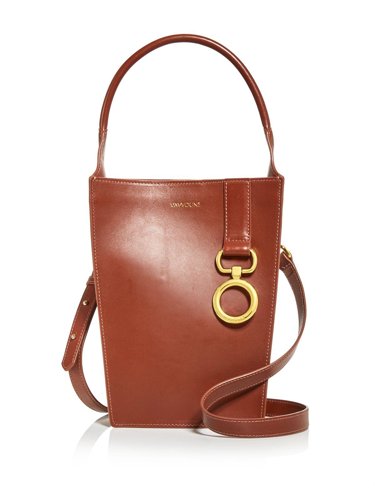 VAVVOUNE Women's Brown Solid Single Strap Crossbody Handbag Purse