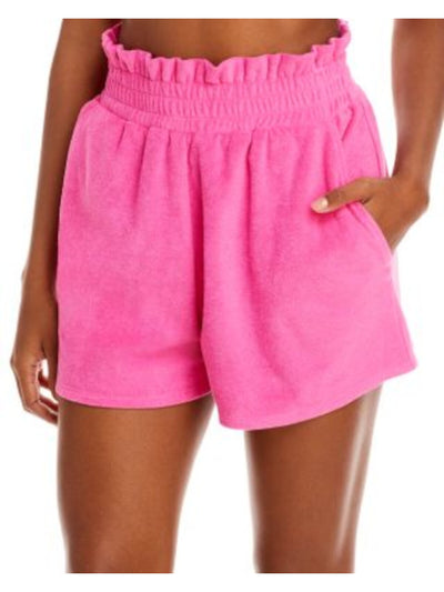 AQUA SWIM Womens Pink Pocketed Smocked Shorts Shorts XS