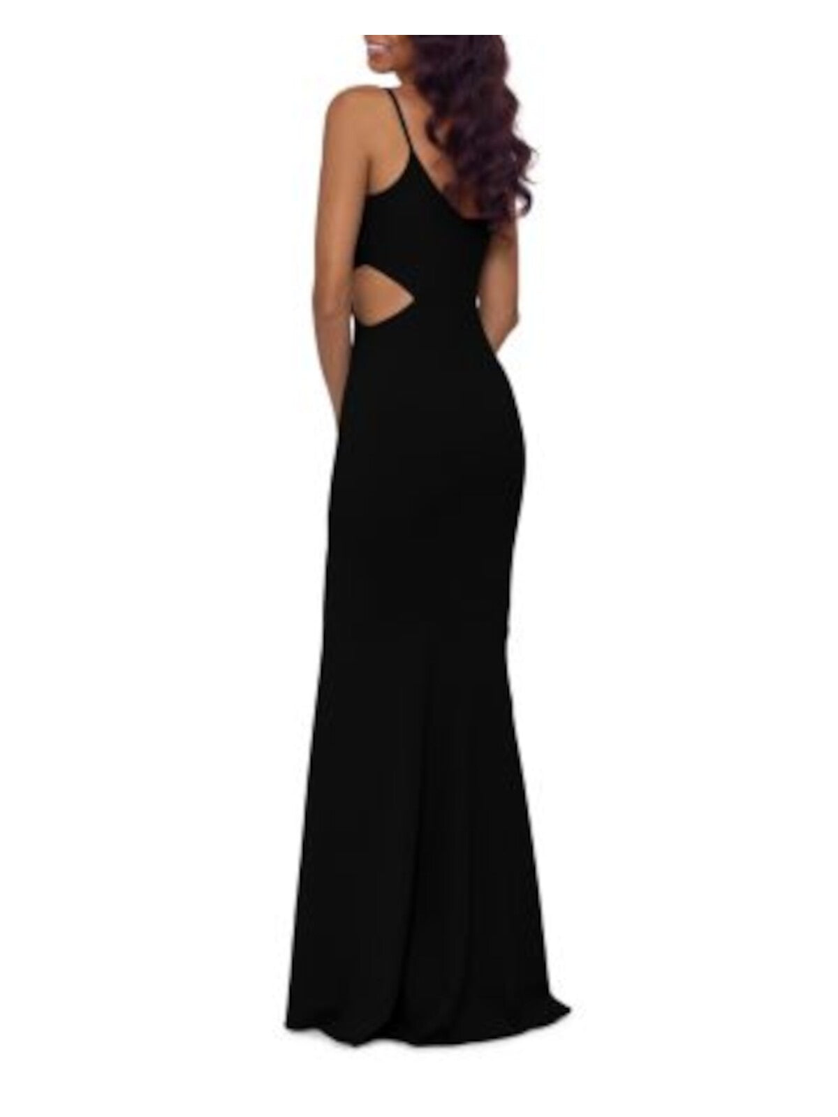 AQUA FORMAL Womens Black Cut Out Zippered Lined Padded Sleeveless Asymmetrical Neckline Full-Length Evening Mermaid Dress 12