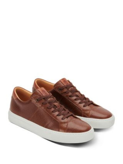 GREATS Mens Brown Pebbled Padded Royale Round Toe Lace-Up Leather Sneakers Shoes 7 M