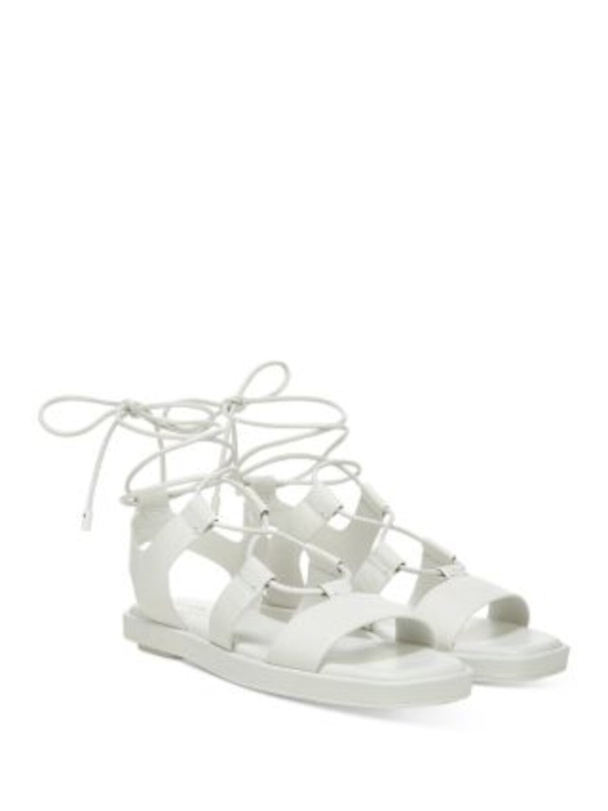 VINCE. Womens White Cushioned Strappy Rockwell Square Toe Platform Lace-Up Leather Sandals Shoes 5 M