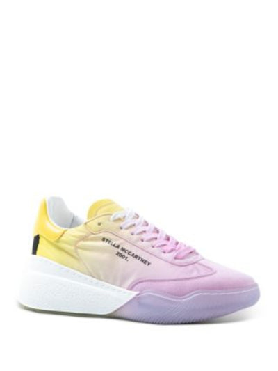 STELLAMCCARTNEY Womens Pink Ombre 1" Platform Logo On Tongue And Heel Padded Eyelet Loop Round Toe Wedge Lace-Up Sneakers Shoes 39