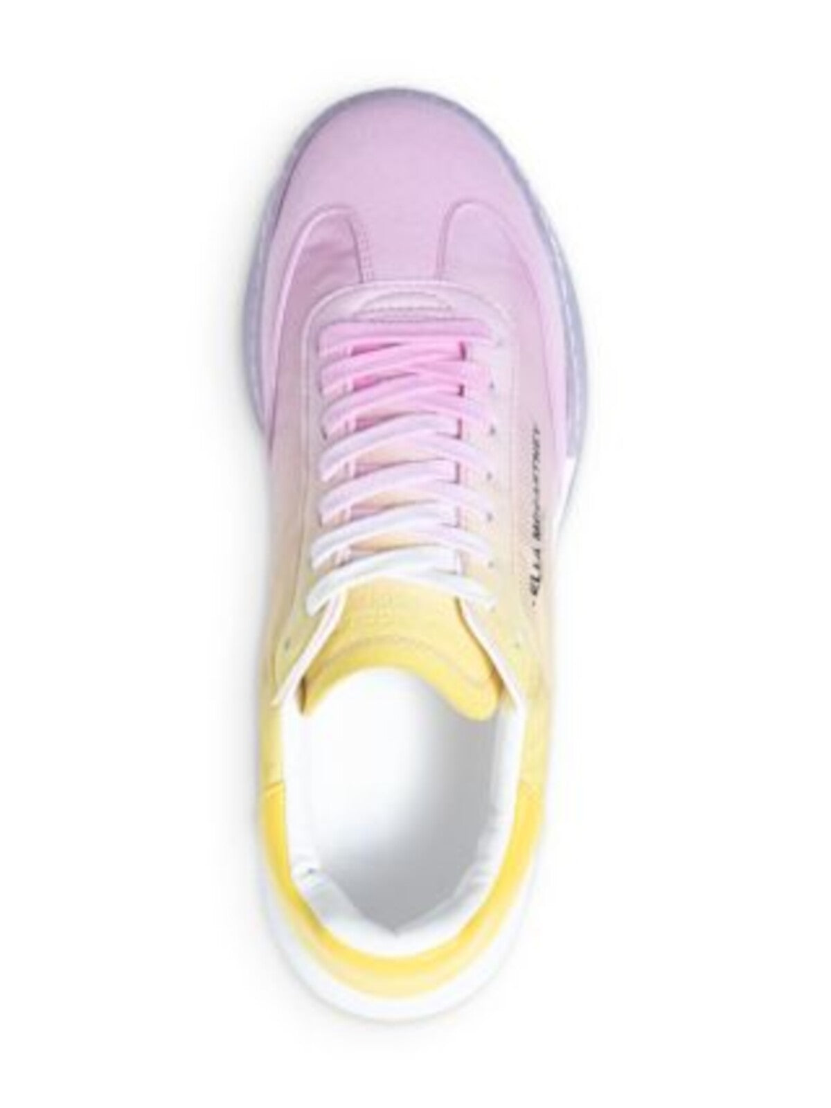 STELLAMCCARTNEY Womens Pink Ombre 1" Platform Logo On Tongue And Heel Padded Eyelet Loop Round Toe Wedge Lace-Up Sneakers Shoes 39