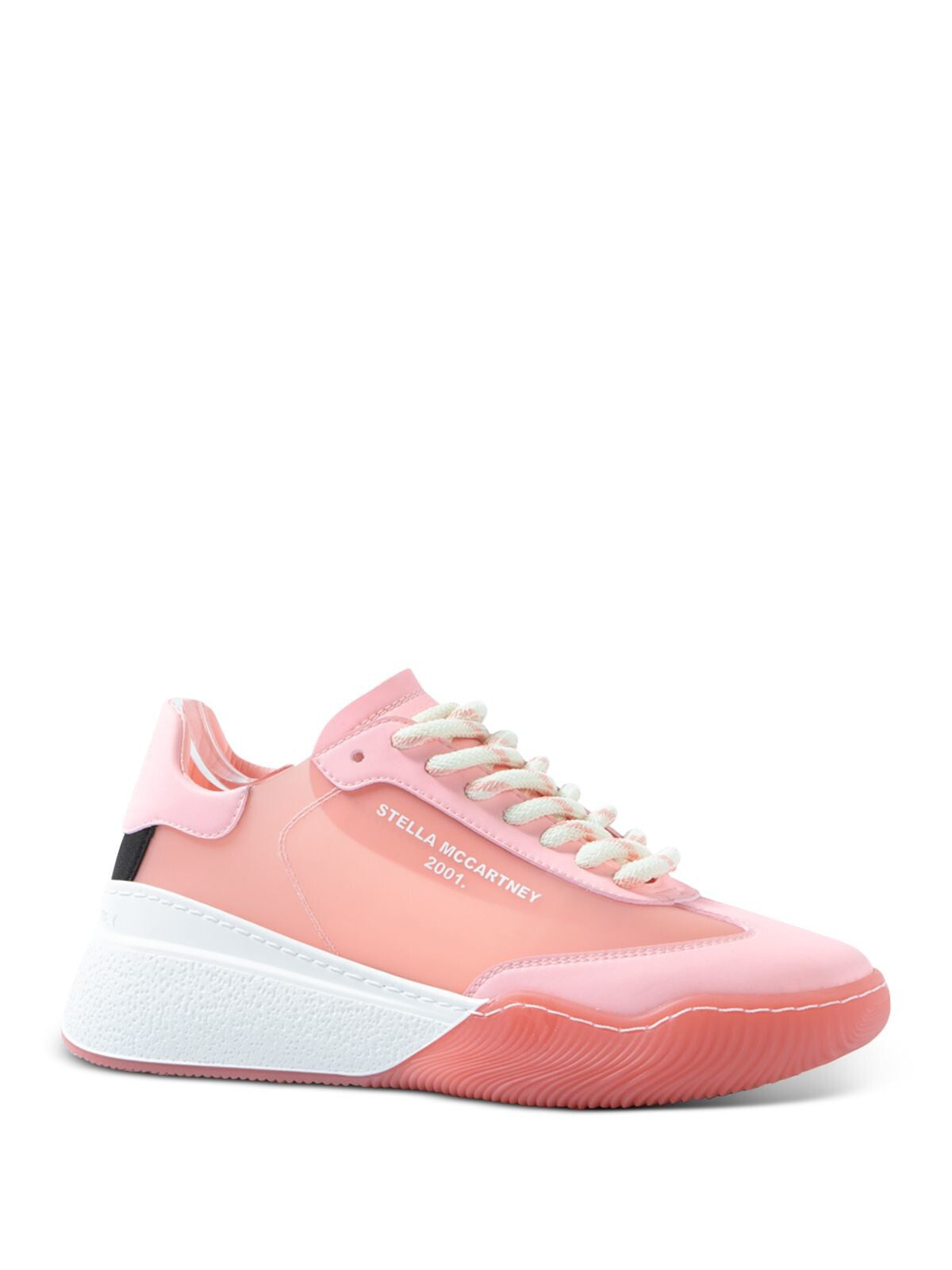 STELLAMCCARTNEY Womens Pink Translucent Logo Removable Insole Loop Round Toe Wedge Lace-Up Athletic Sneakers Shoes 35