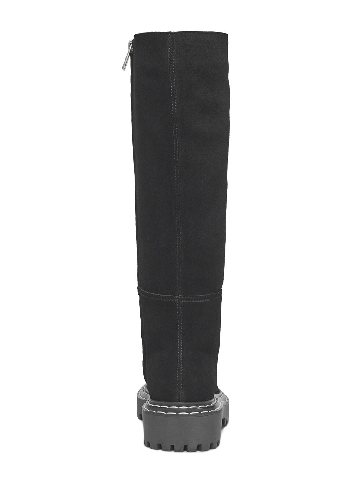 SPLENDID Womens Black Comfort Lug Sole Amalia Round Toe Block Heel Zip-Up Leather Heeled Boots 8