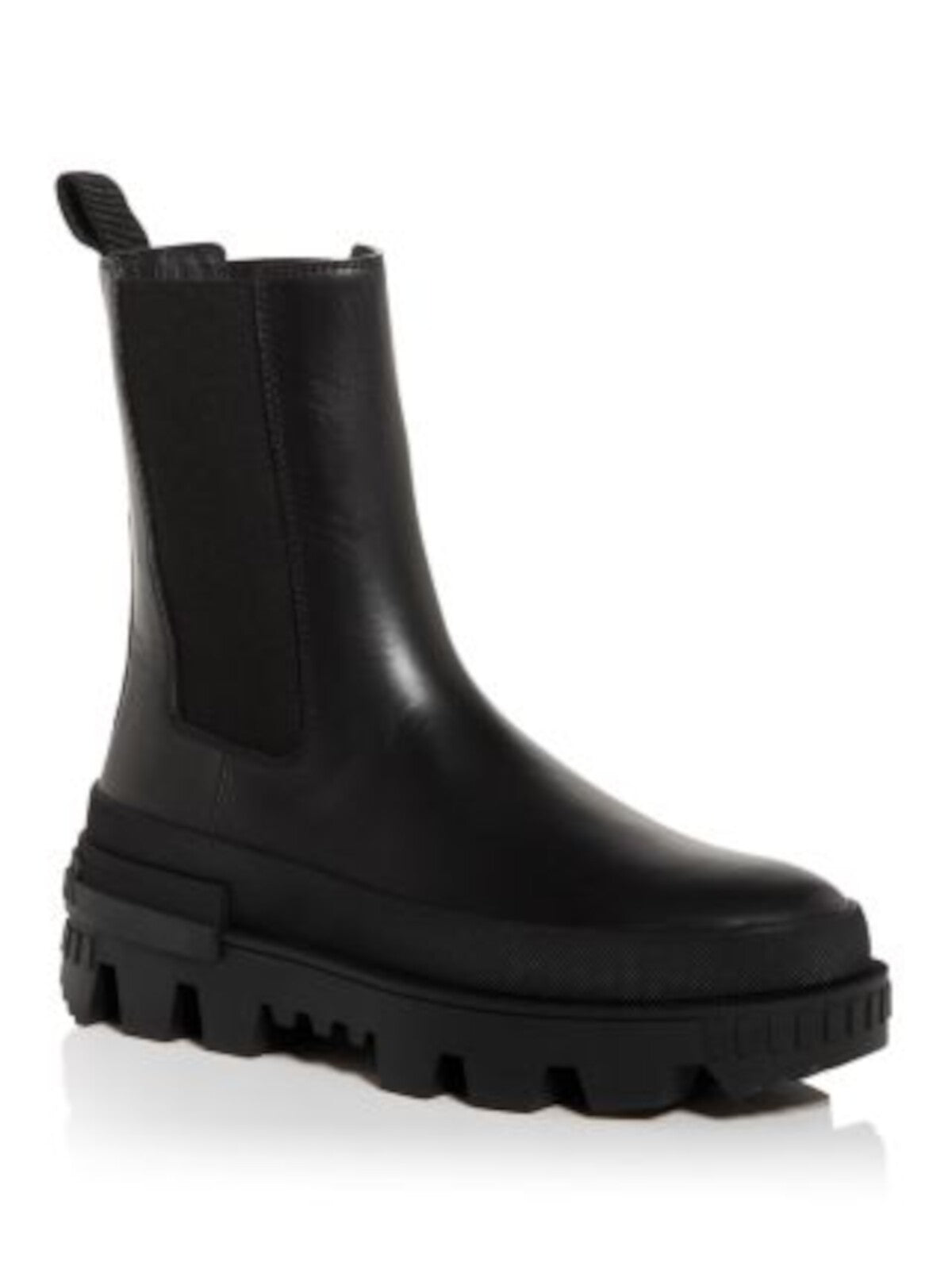 MONCLER Womens Black 2" Platform Pull Tab Goring Logo Coralyne Round Toe Dress Boots Shoes 36.5