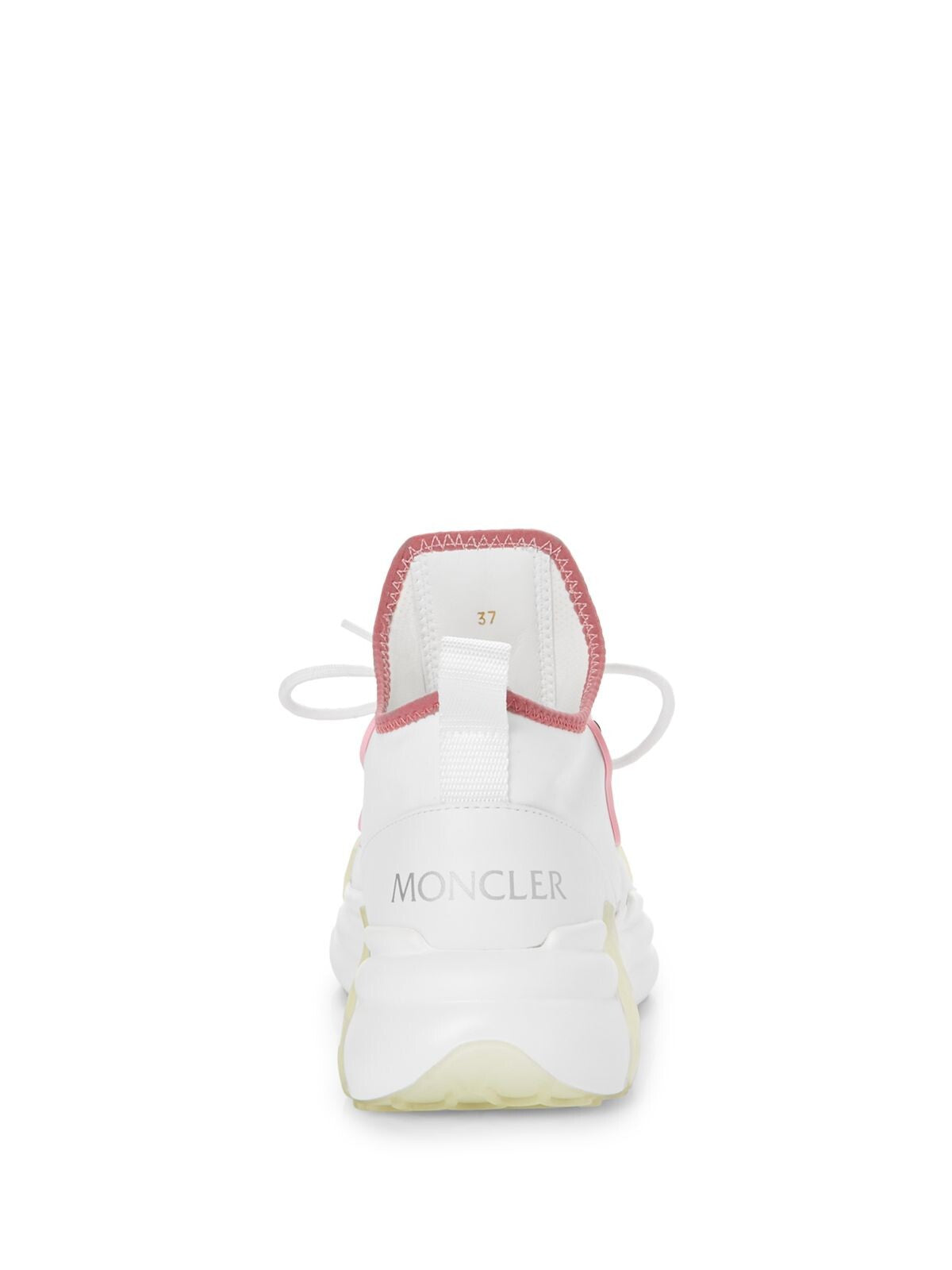 MONCLER Womens White Logo Pull Tab Removable Insole Stretch Lunarove Round Toe Lace-Up Athletic Sneakers 40