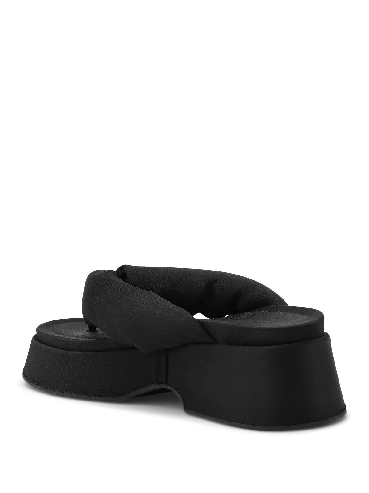 GANNI Womens Black 1" Platform Comfort Retro Round Toe Wedge Slip On Thong Sandals Shoes 36