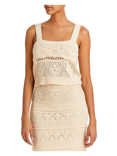 LUCY PARIS Womens Short Length Sleeveless Square Neck Pullover Top
