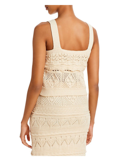 LUCY PARIS Womens Short Length Sleeveless Square Neck Pullover Top
