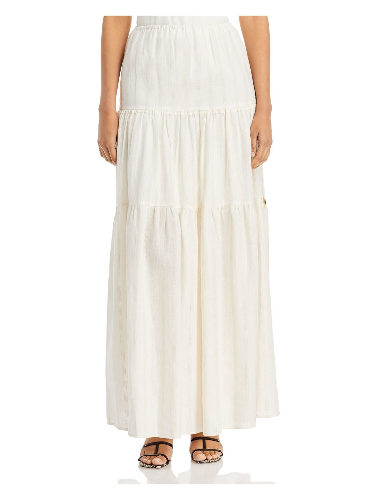 SIGNIFICANT OTHER Womens Ivory Tie Maxi Skirt 4