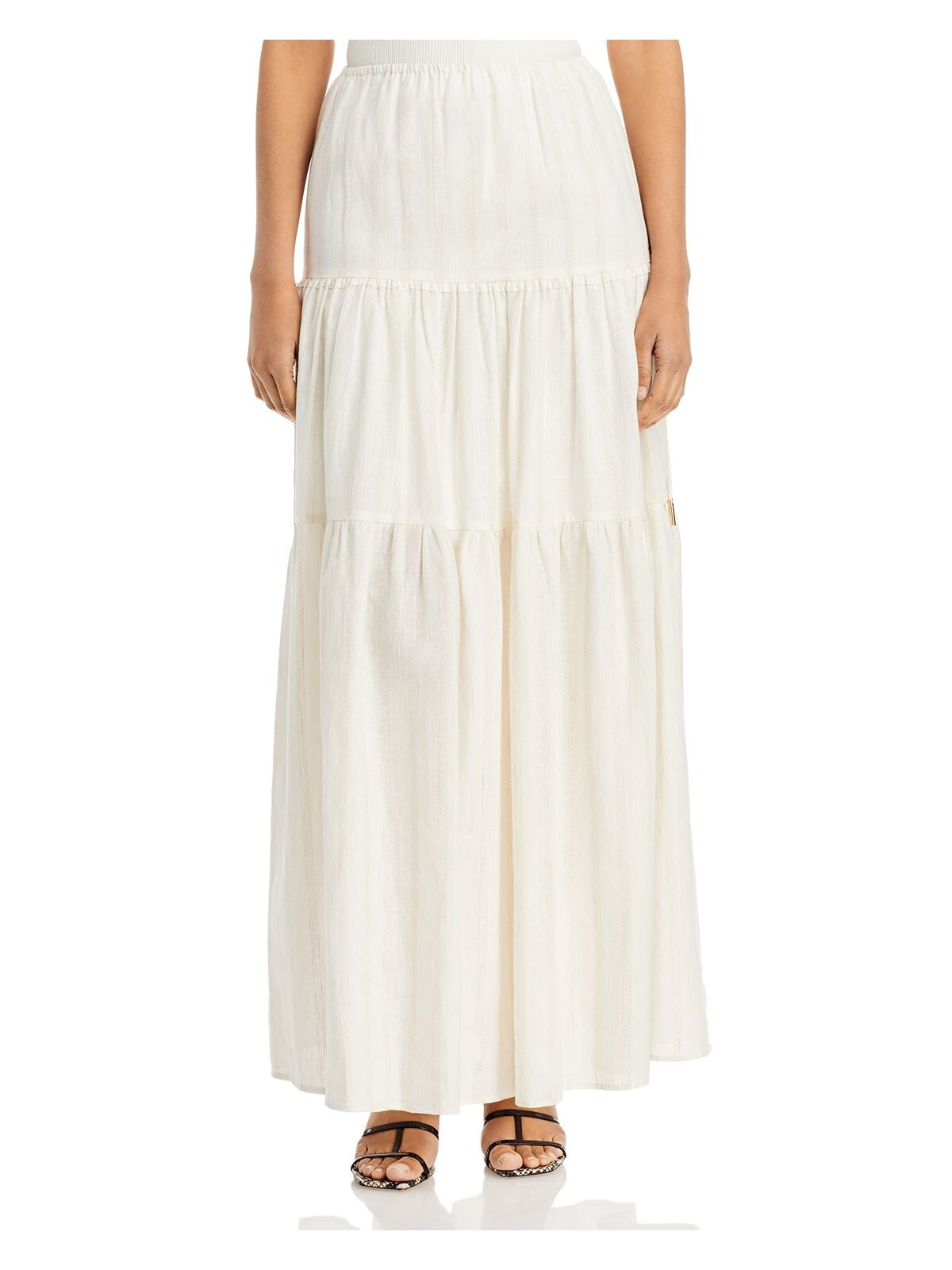 SIGNIFICANT OTHER Womens Tiered Skirt Lined Elastic Waist Tie Maxi Skirt