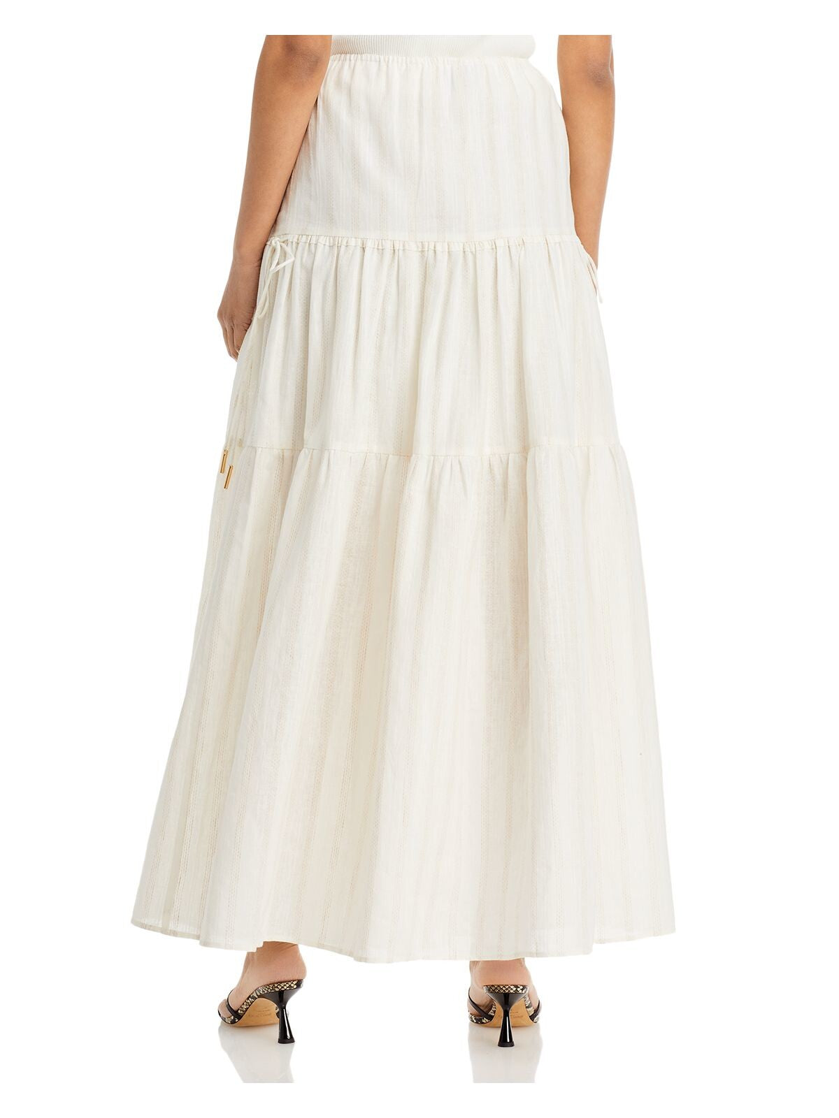 SIGNIFICANT OTHER Womens Ivory Tie Maxi Skirt 2