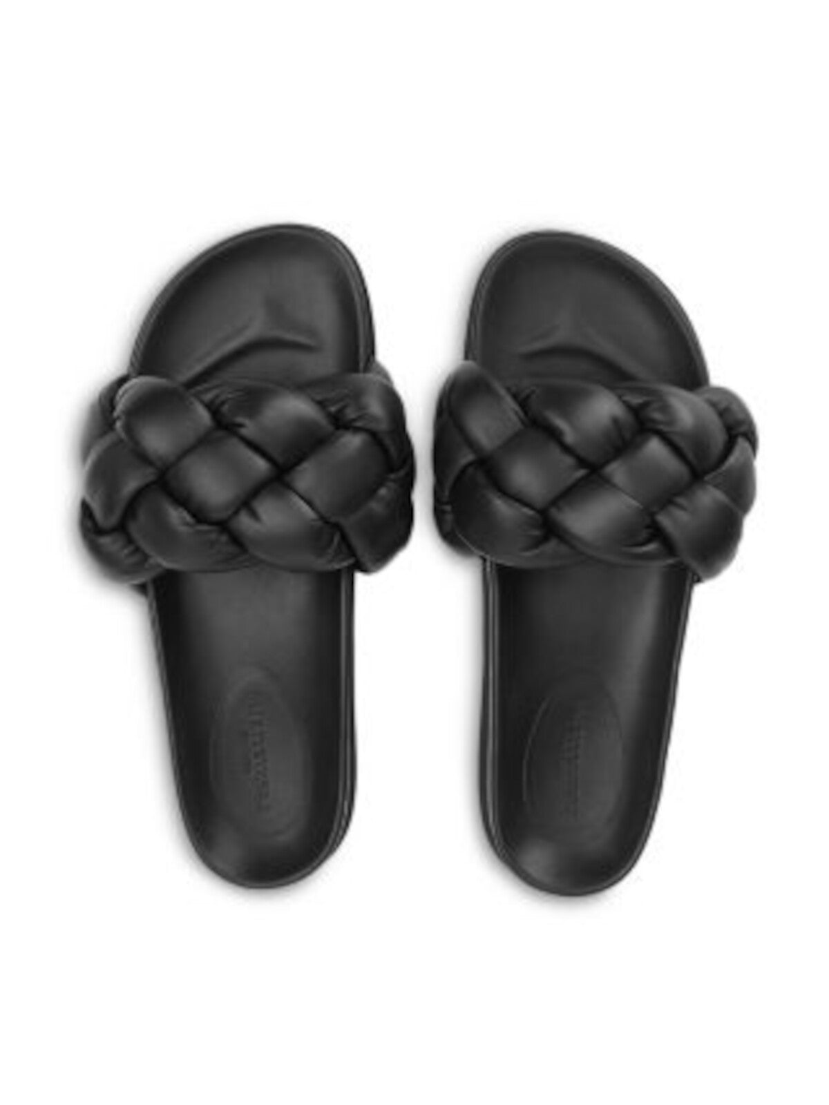 LAFAYETTE 148 NEW YORK Womens Black Braided Comfort Hayford Round Toe Slip On Leather Slide Sandals Shoes 38.5