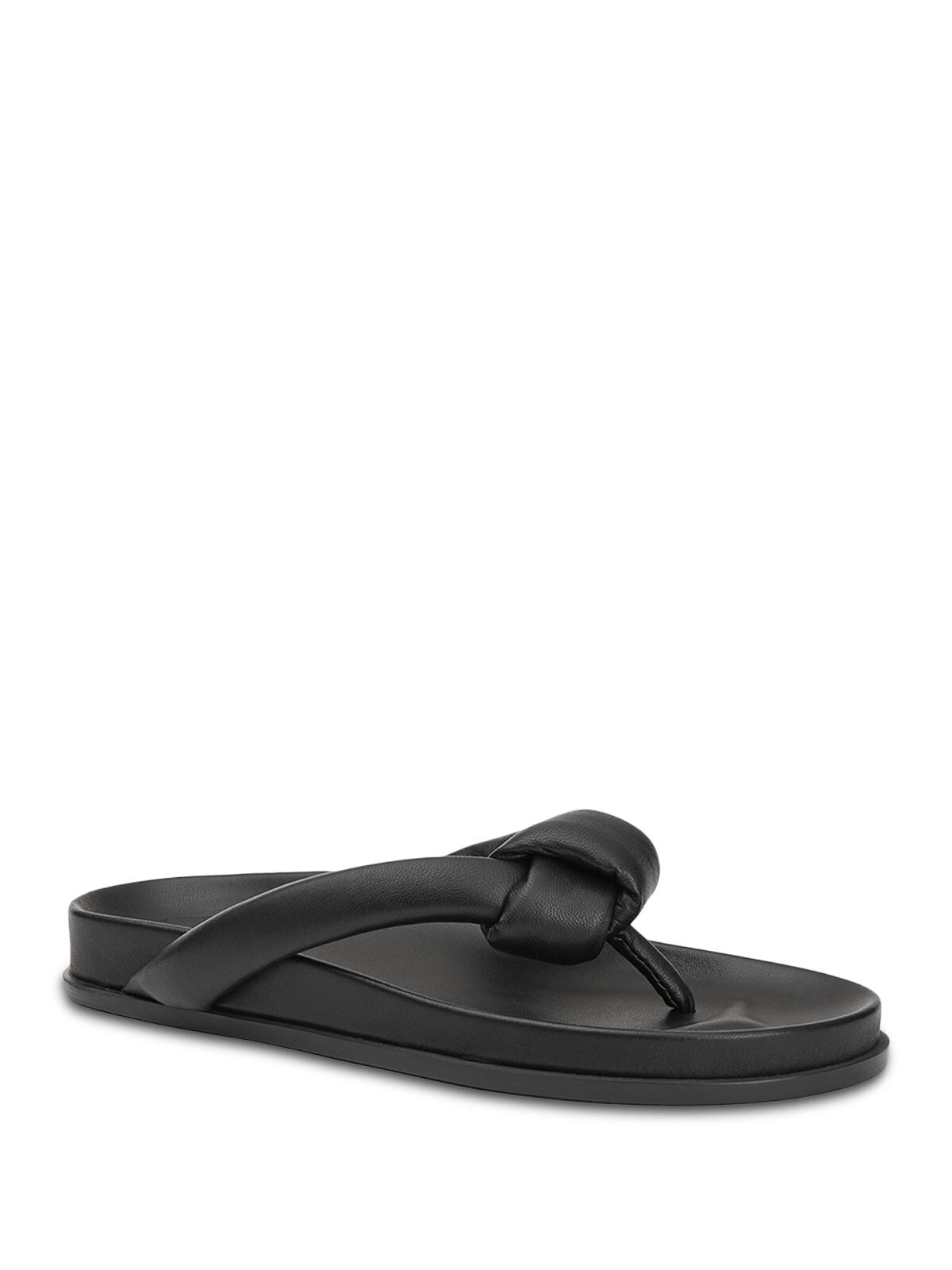LAFAYETTE 148 NEW YORK Womens Black Knotted Strap Comfort Bristol Almond Toe Slip On Leather Thong Sandals Shoes 36