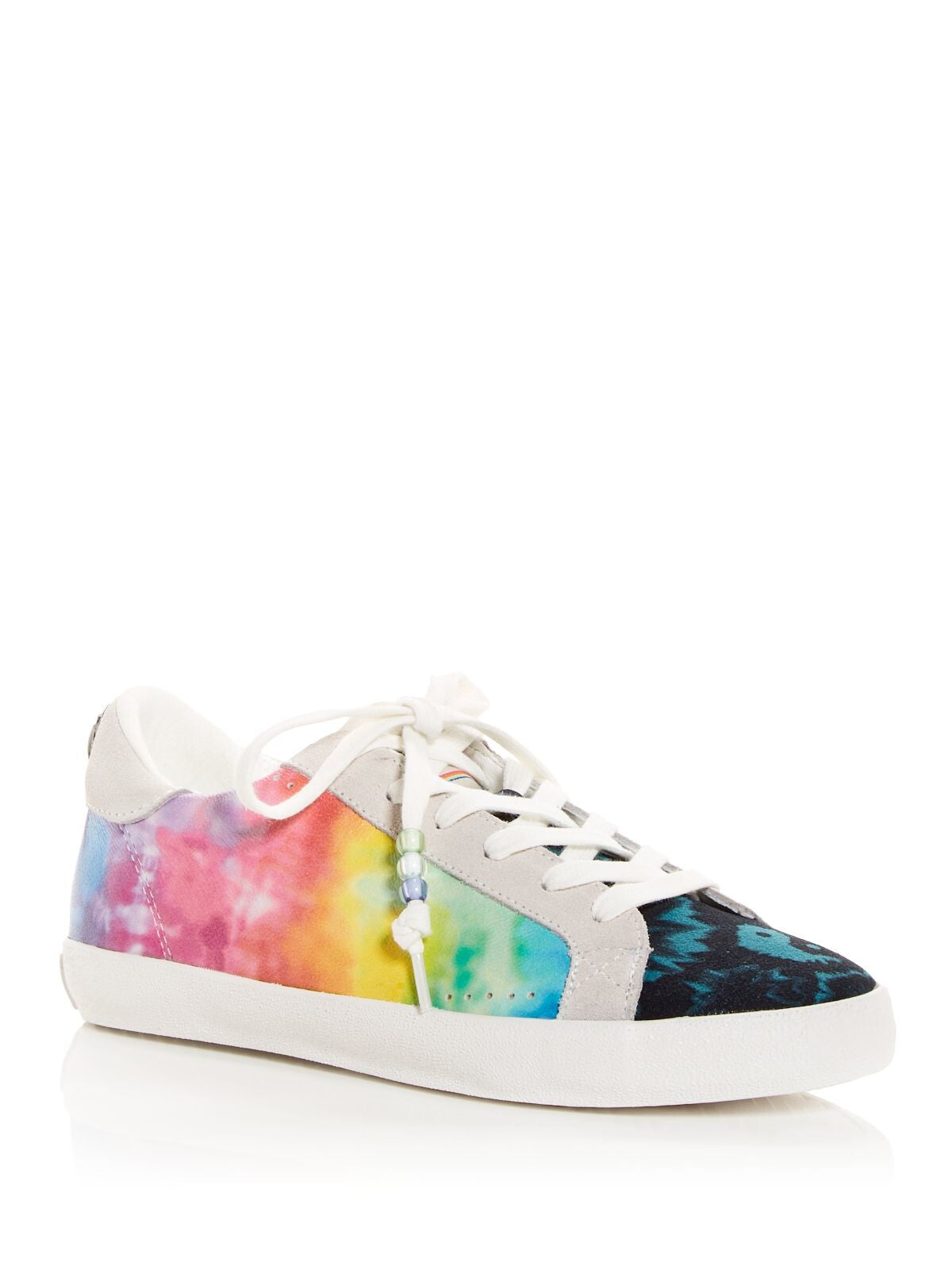 KURT GEIGER Womens Rainbow Tie Dye Embellished Removable Insole Lexi Round Toe Platform Lace-Up Leather Athletic Sneakers Shoes 35