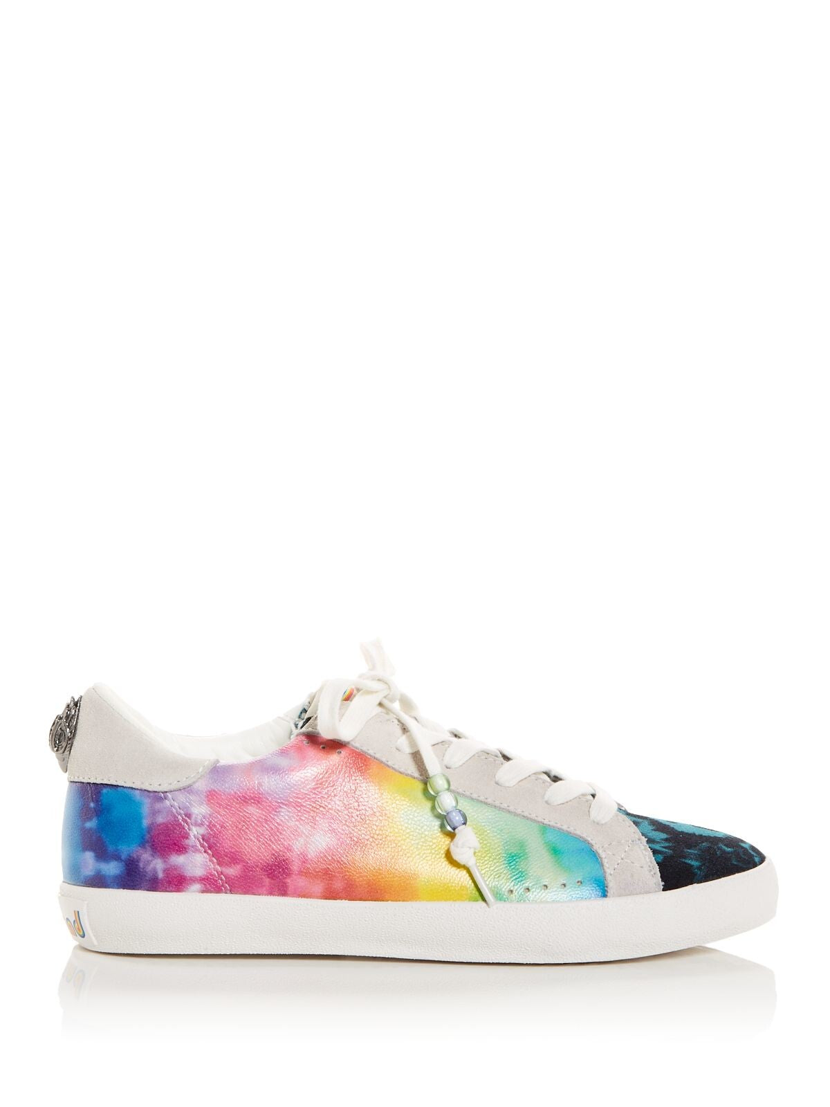KURT GEIGER Womens Gray Tie Dye Embellished Removable Insole Lexi Round Toe Platform Lace-Up Leather Athletic Sneakers Shoes 38