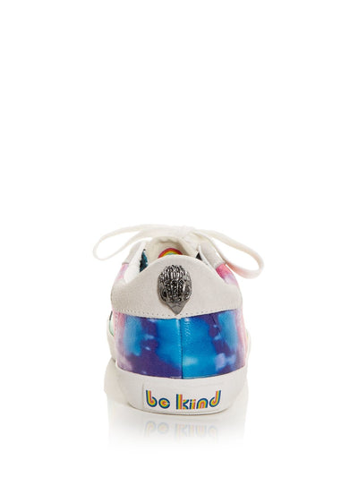 KURT GEIGER Womens Rainbow Tie Dye Embellished Removable Insole Lexi Round Toe Platform Lace-Up Leather Athletic Sneakers 35