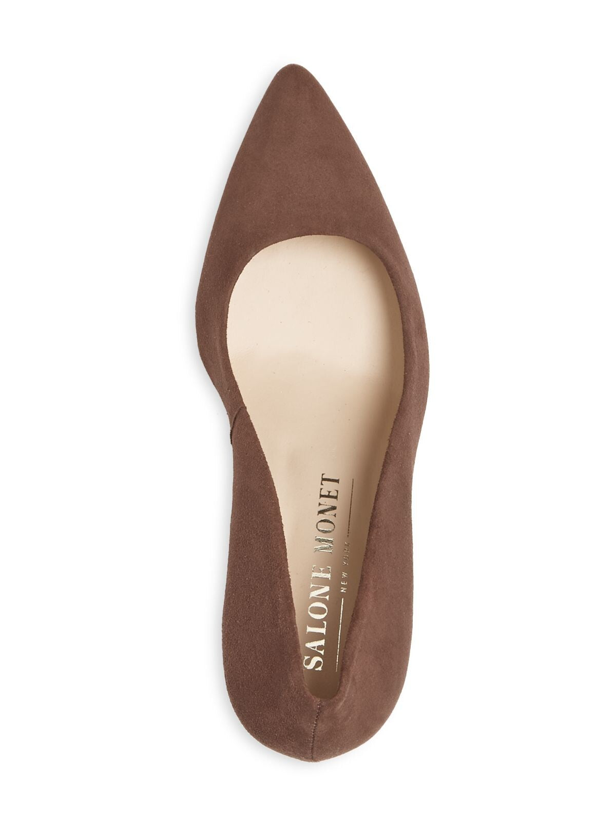 SALONE MONET Womens Beige Recessed 1/2" Platform Comfort Anita Almond Toe Stiletto Slip On Leather Dress Pumps Shoes