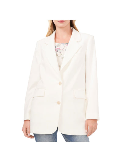 VINCE CAMUTO Womens Ivory Slitted Pocketed Button Cuffs Notched Lapels Wear To Work Blazer Jacket 2