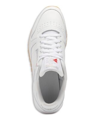 REEBOK Mens White Mixed Media Cushioned Round Toe Wedge Lace-Up Leather Sneakers Shoes 8.5