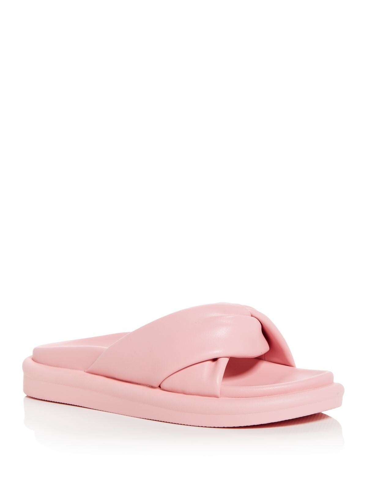 AQUA Womens Pink Knotted Comfort Ryle Round Toe Platform Slip On Slide Sandals Shoes 5.5 M